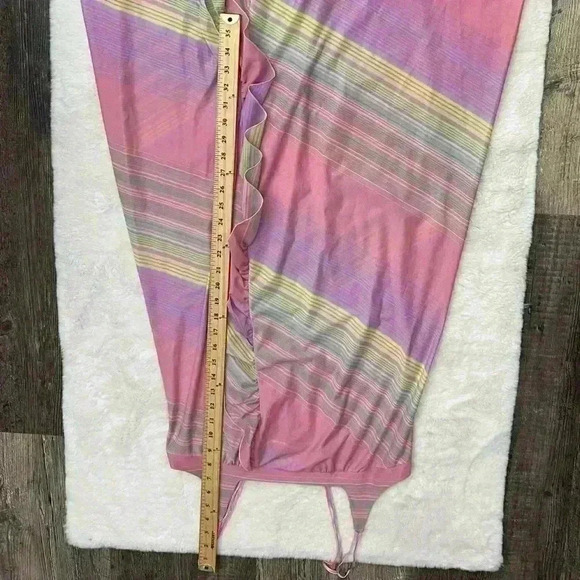 Vintage Alice Maloof Ruffled Nightgown Dress Size XS Lingerie 1960s Candy Stripe - Picture 7 of 13